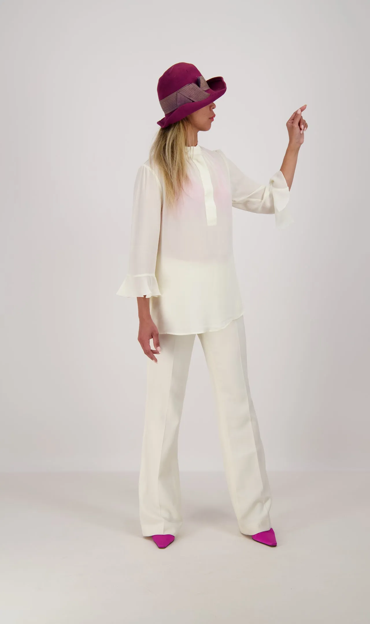 Bardot Silk Shirt Ivory