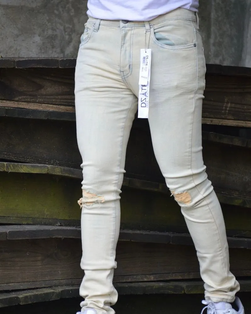 Distressed Knee Slim Fit Jeans