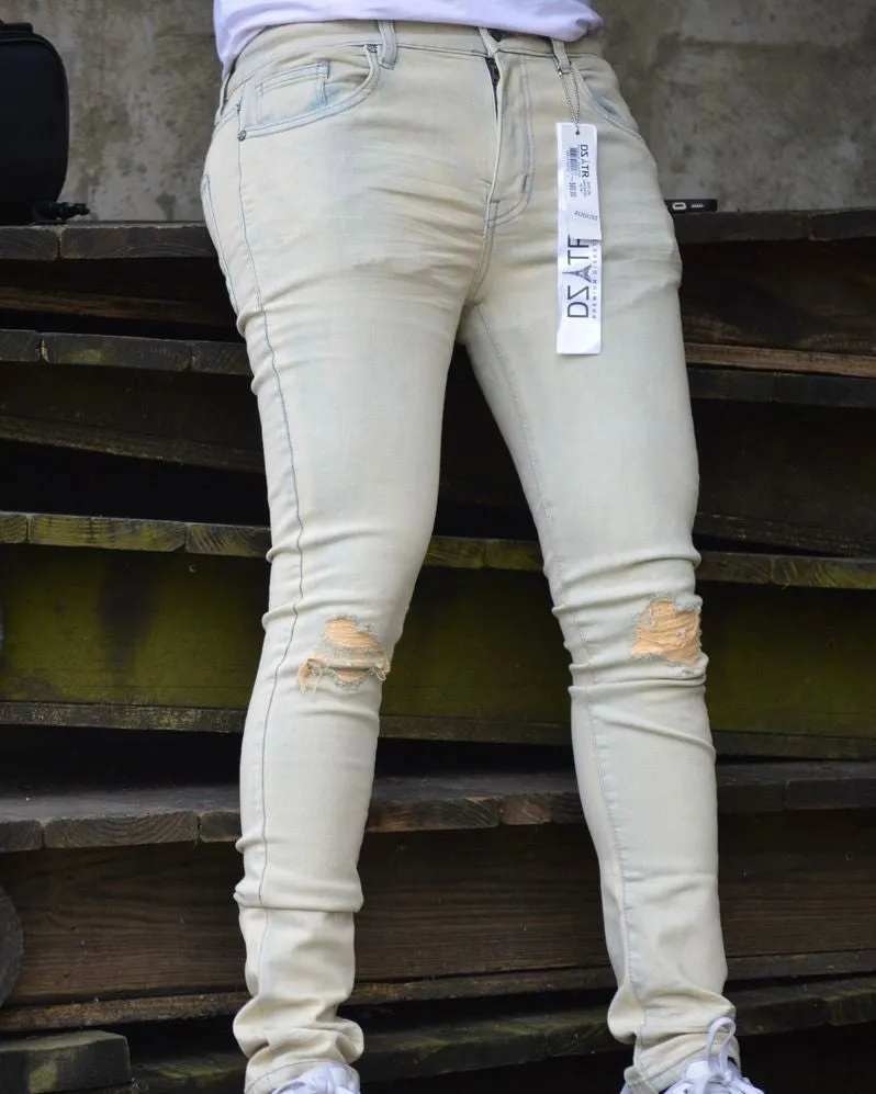 Distressed Knee Slim Fit Jeans