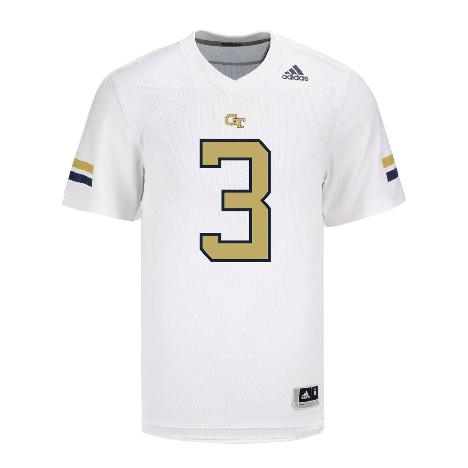 Georgia Tech Adidas Football Student Athlete #3 Trevion Cooley White Football Jersey