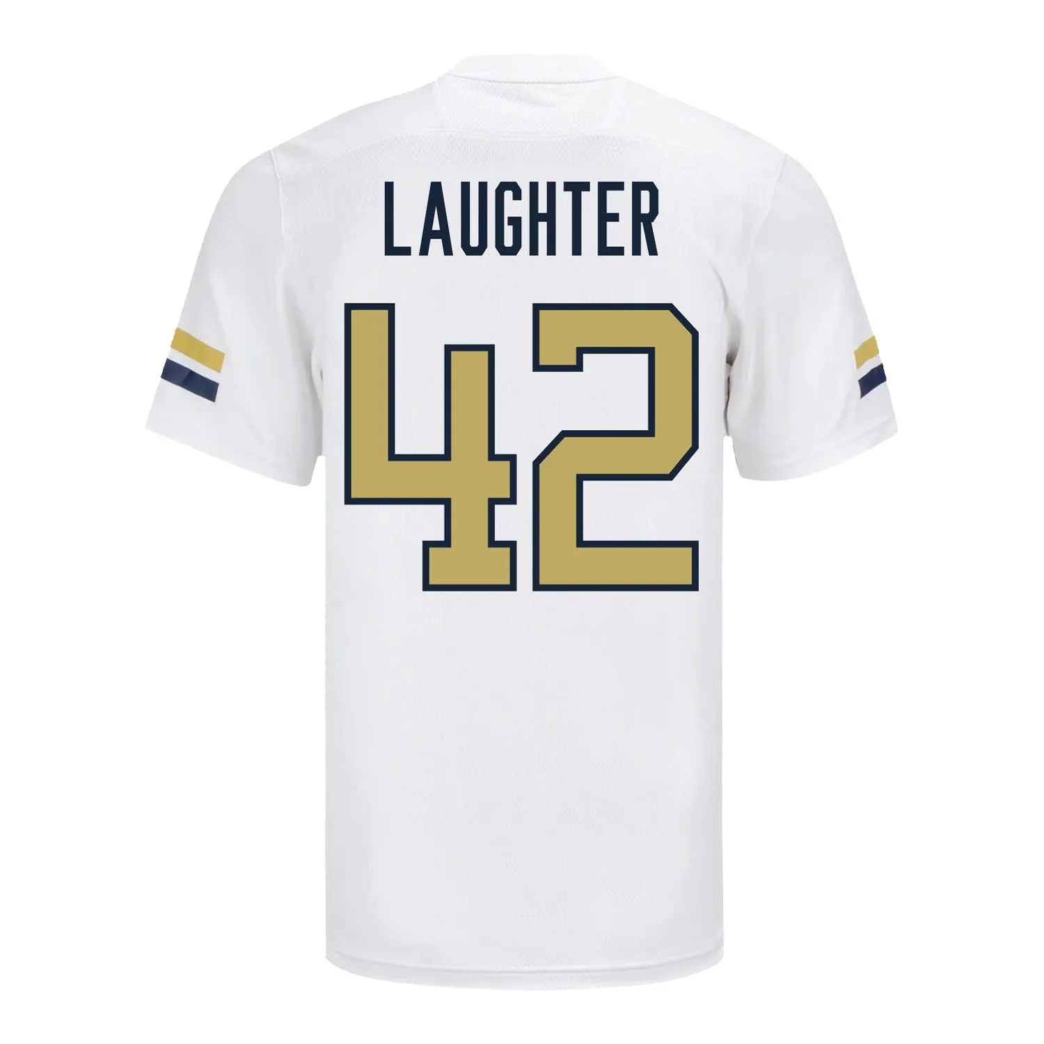 Georgia Tech Adidas Football Student Athlete #42 Luke Laughter White Football Jersey