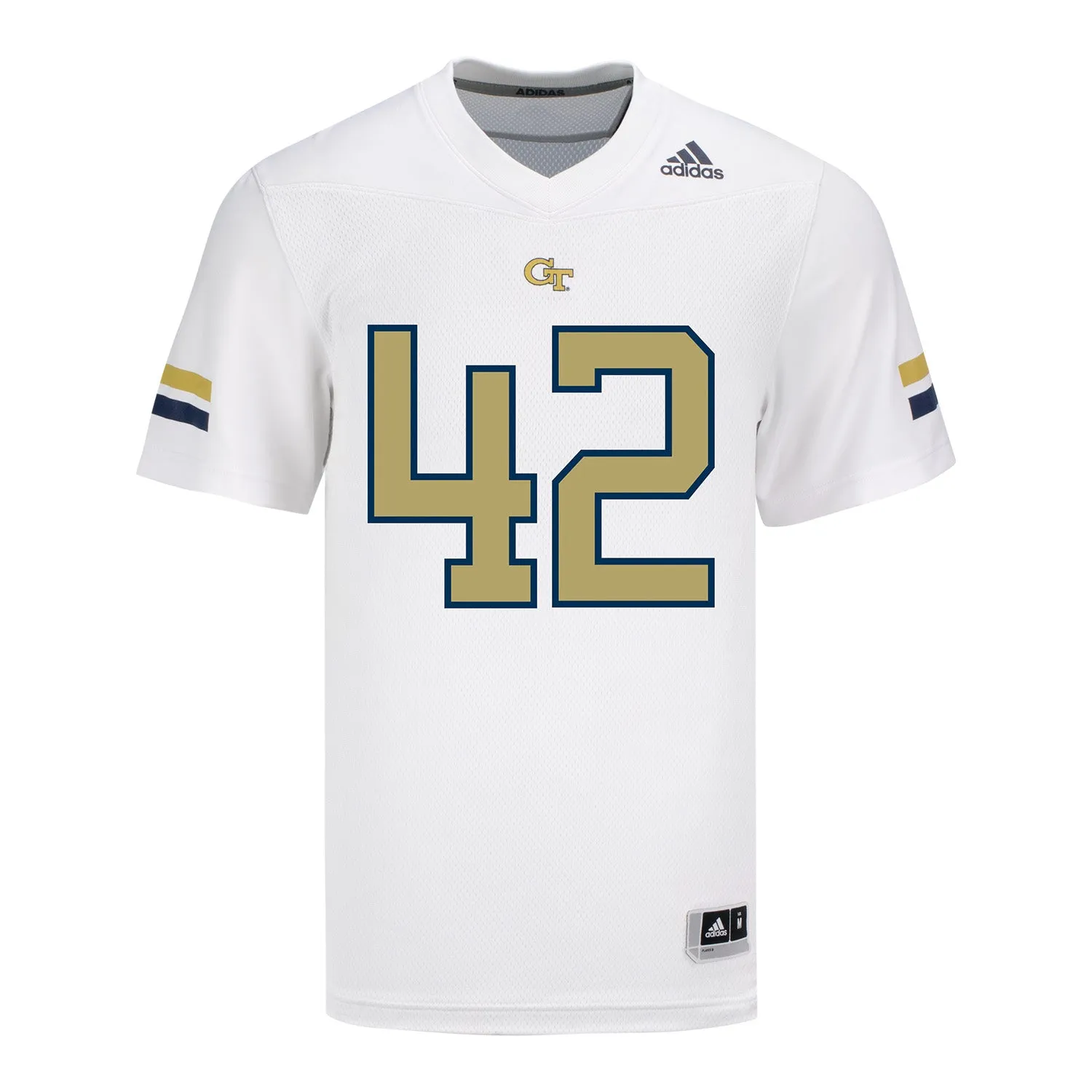 Georgia Tech Adidas Football Student Athlete #42 Luke Laughter White Football Jersey