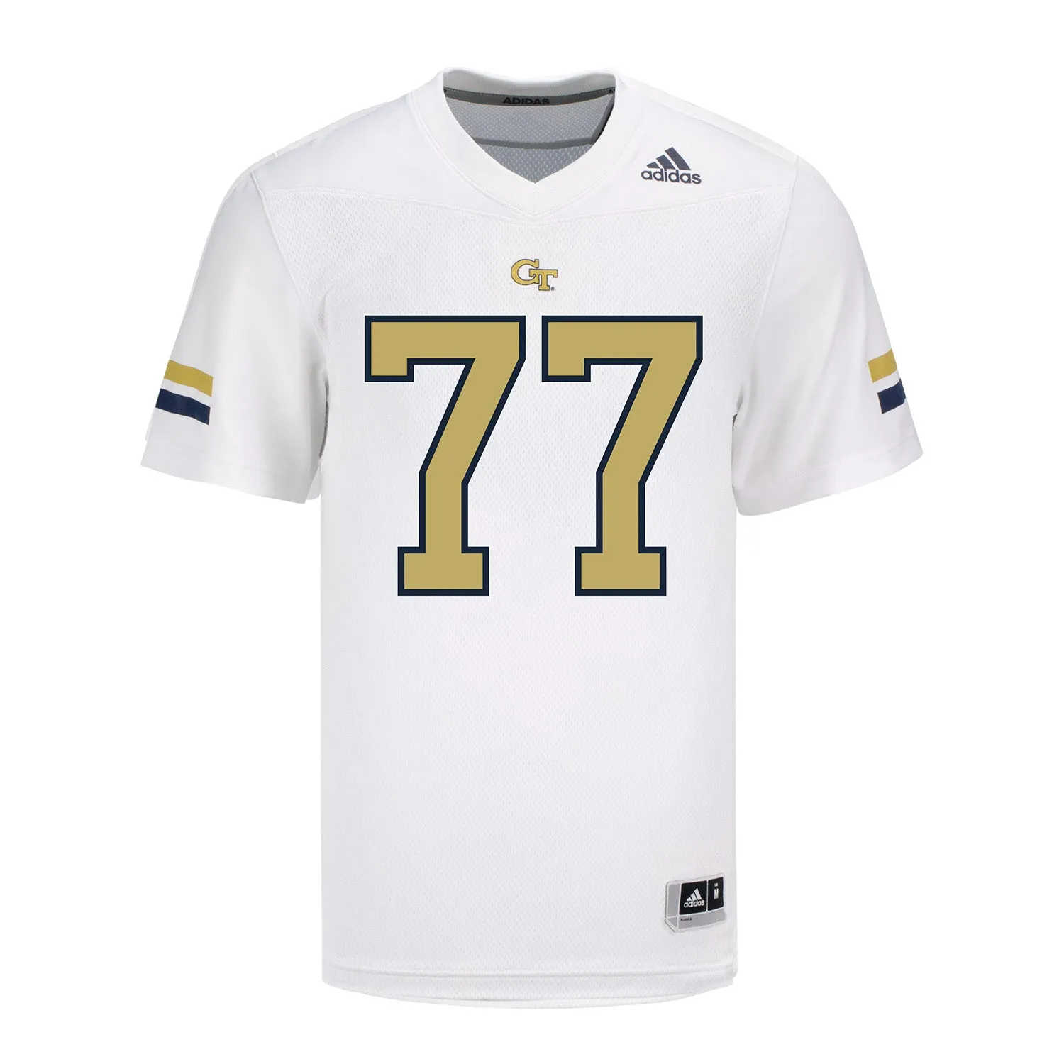 Georgia Tech Adidas Football Student Athlete #77 Keylan Rutledge White Football Jersey