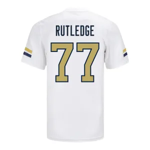 Georgia Tech Adidas Football Student Athlete #77 Keylan Rutledge White Football Jersey