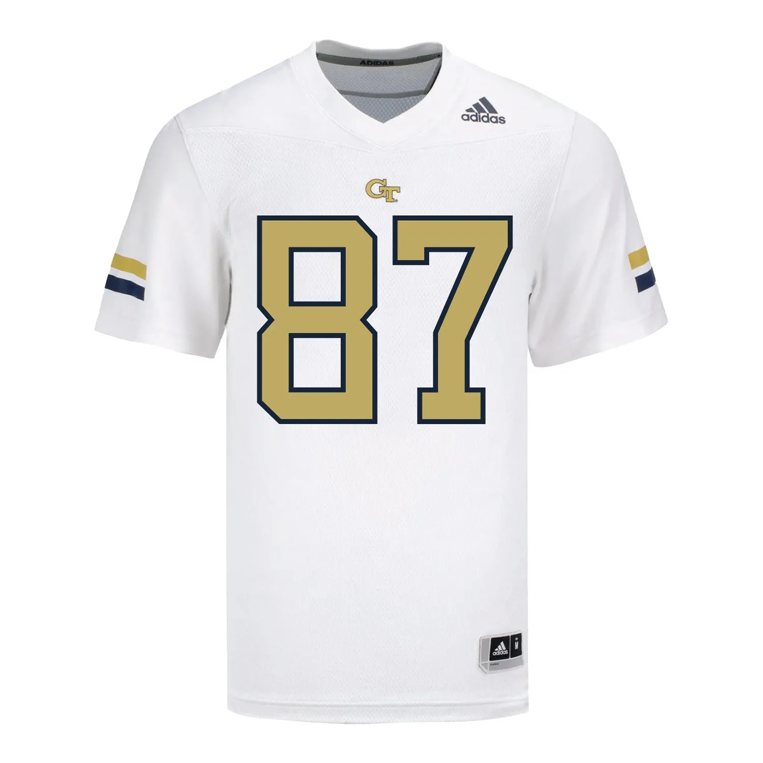 Georgia Tech Adidas Football Student Athlete #87 Bailey Stockton White Football Jersey
