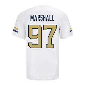 Georgia Tech Adidas Football Student Athlete #97 Landen Marshall White Football Jersey
