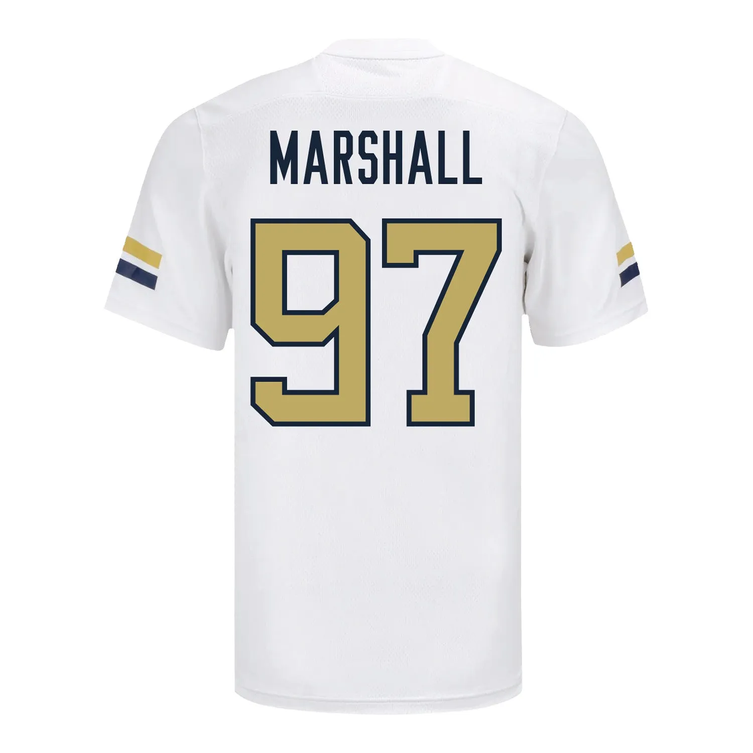 Georgia Tech Adidas Football Student Athlete #97 Landen Marshall White Football Jersey