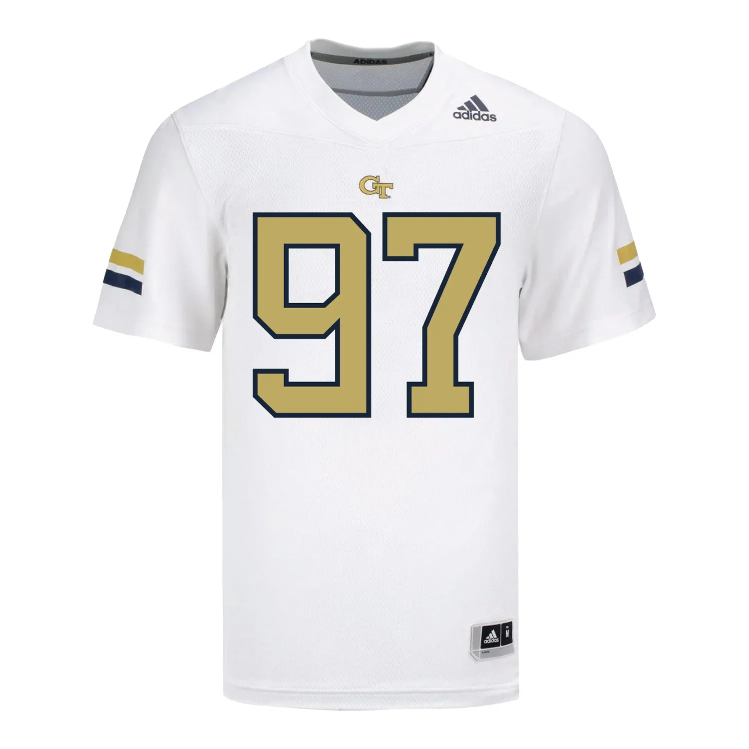 Georgia Tech Adidas Football Student Athlete #97 Landen Marshall White Football Jersey