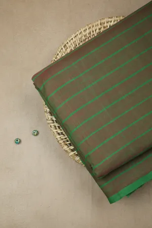 Green Striped Mangalagiri Cotton Fabric
