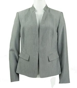 Kasper Women's Open Front Stand Collar Blazer Gray Size 4