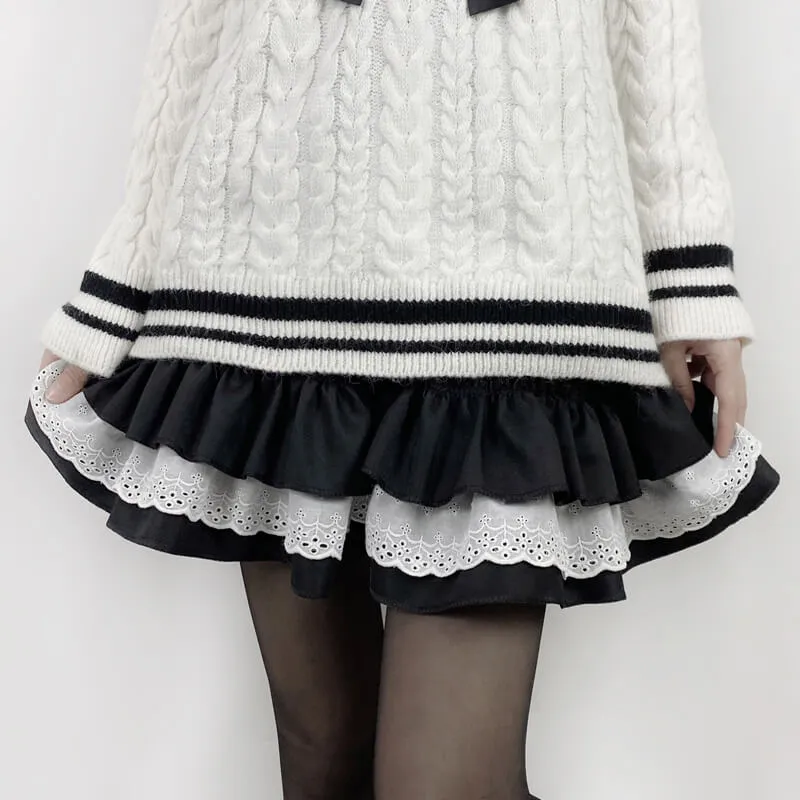 Kawaii goth layered skirt