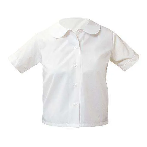 Ladies Round Collar School Uniform BloUSe Short Sleeve