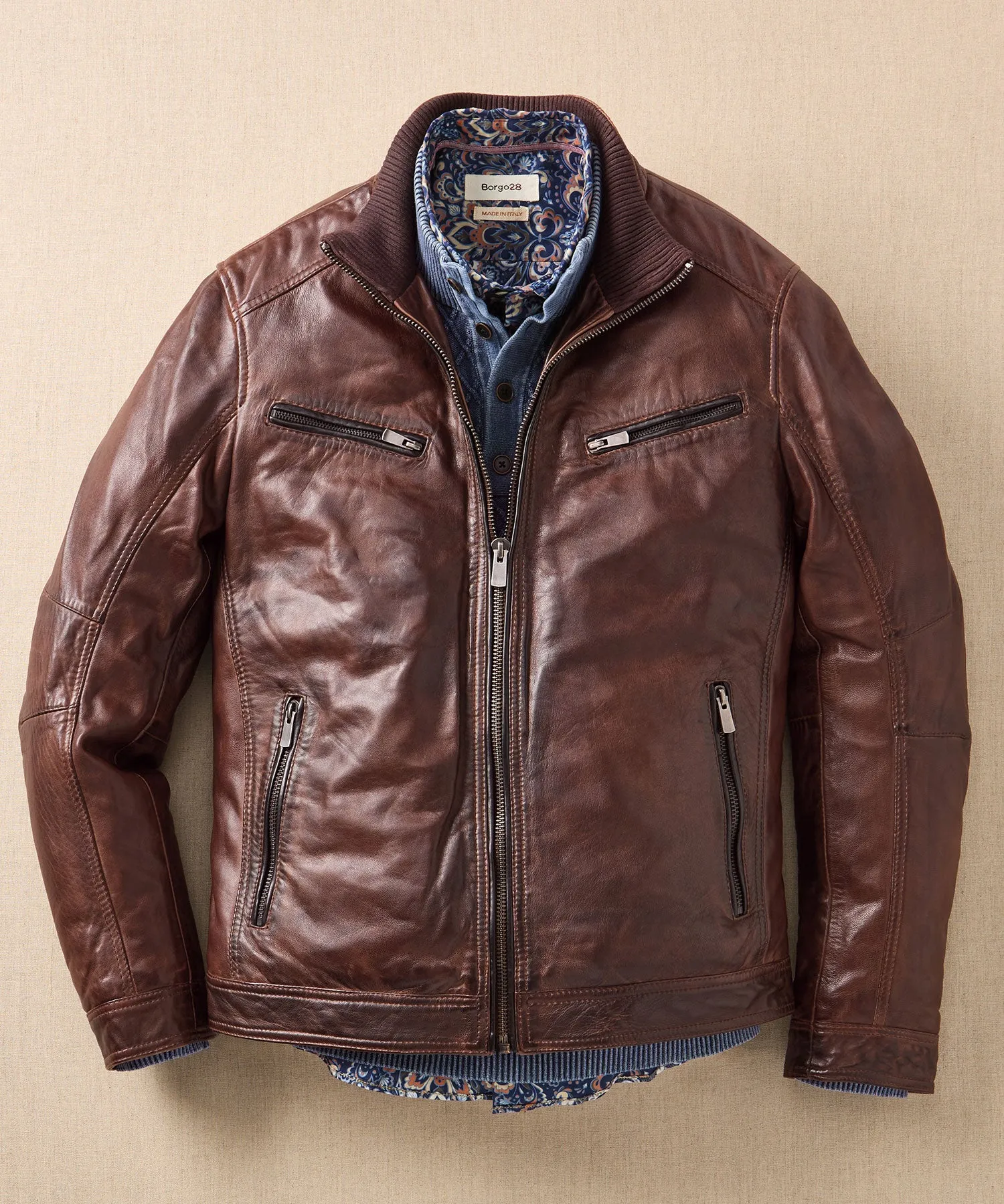 Lambskin Leather Bomber Jacket