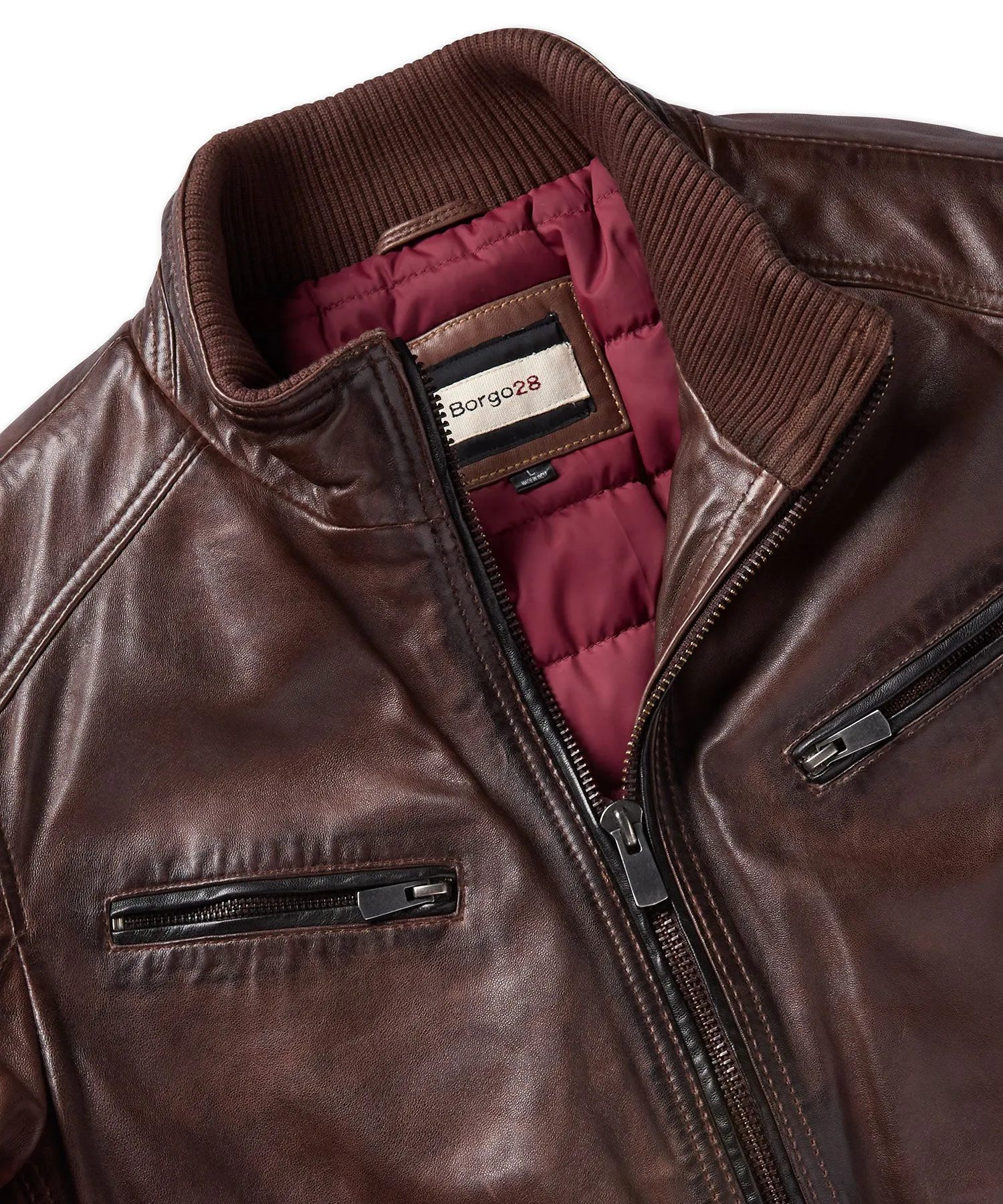 Lambskin Leather Bomber Jacket
