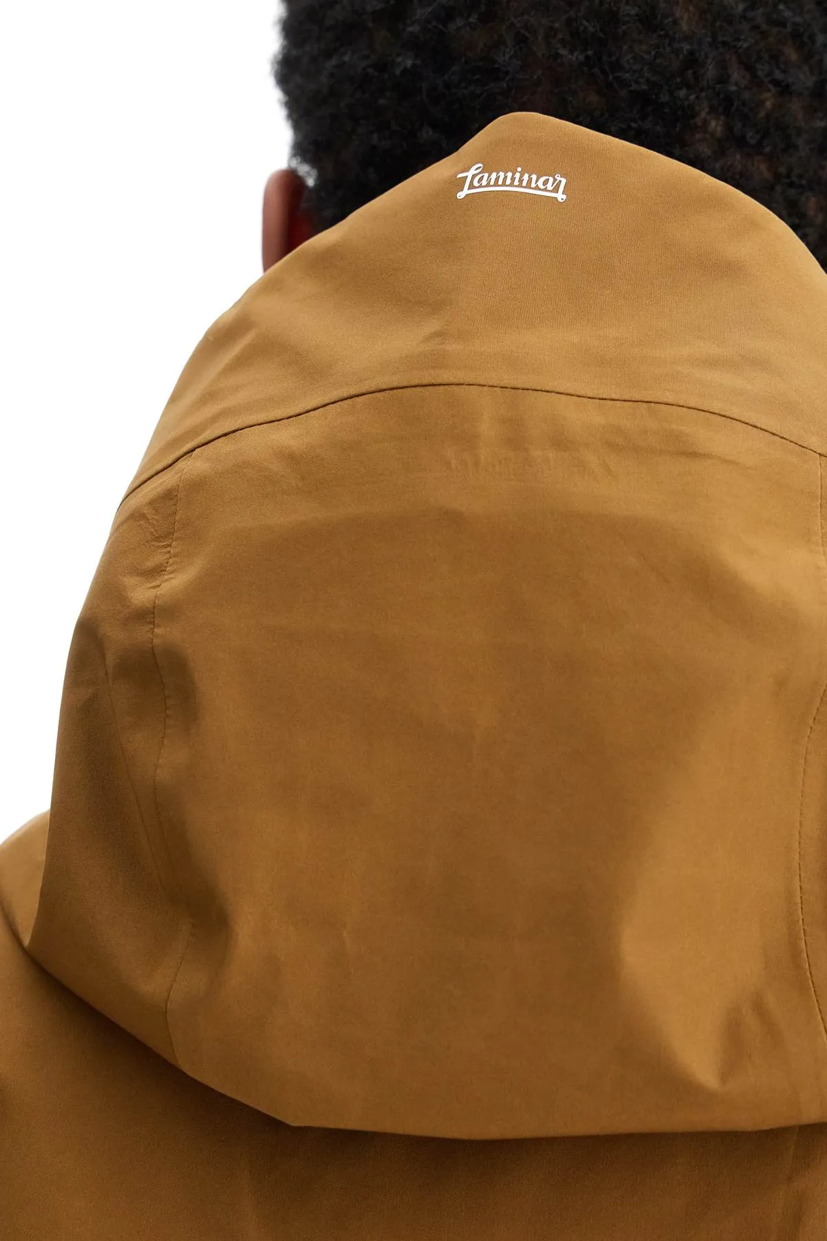 light brown waterproof short jacket in polyester with hood GC00016UL 11127 MARRONE CHIARO