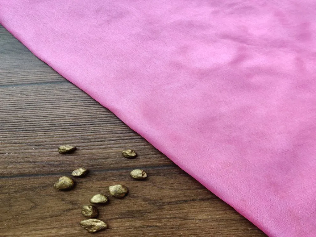Light Pink Plain Rose Semi Silk Fabric