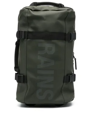 logo-print faux-leather travel bag