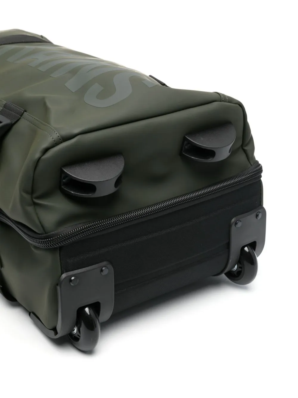 logo-print faux-leather travel bag