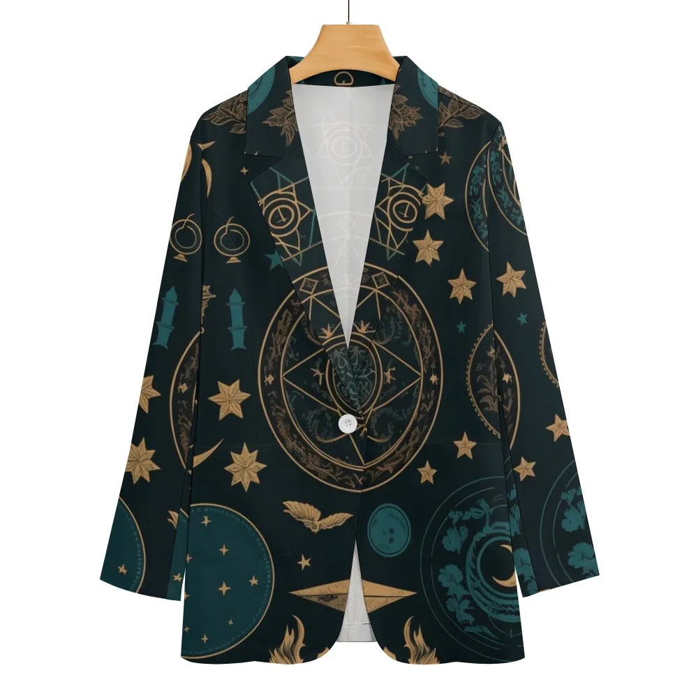 Mystic Symbols Casual Suit Jacket