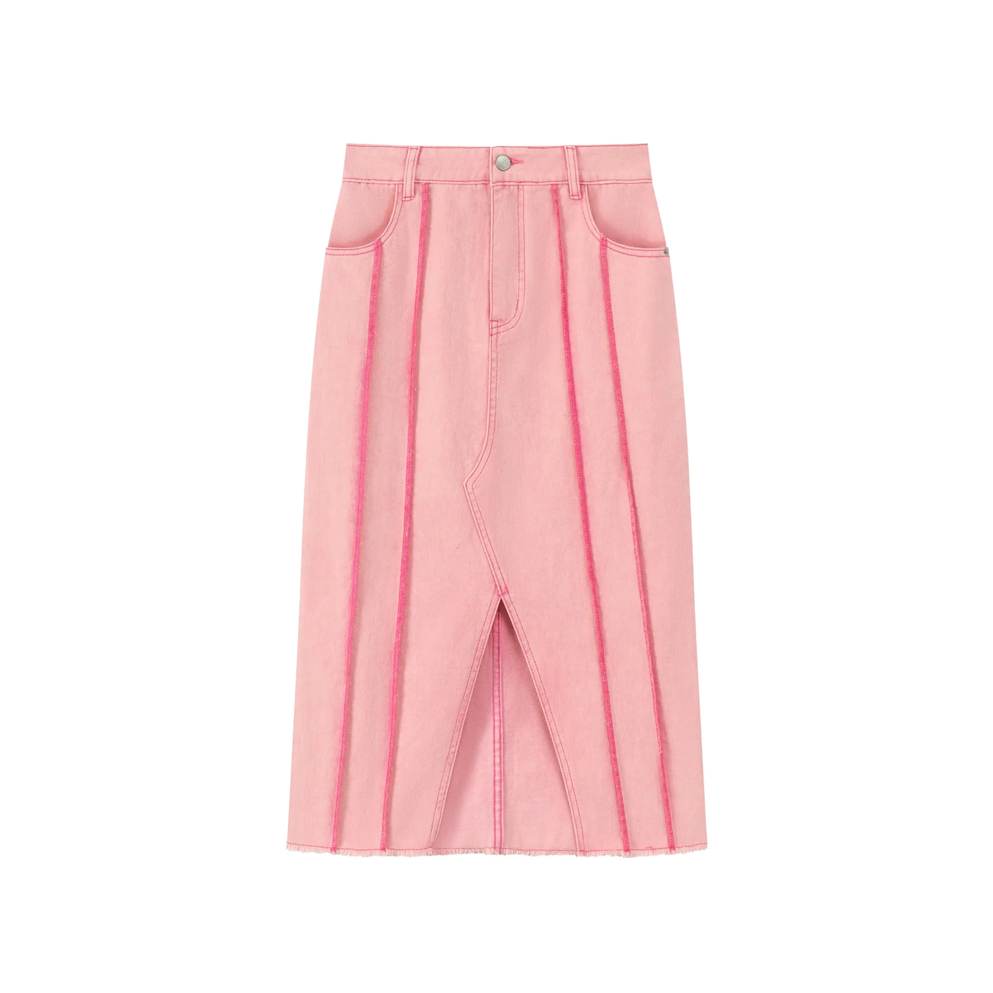 Never Dull Line Denim Skirt