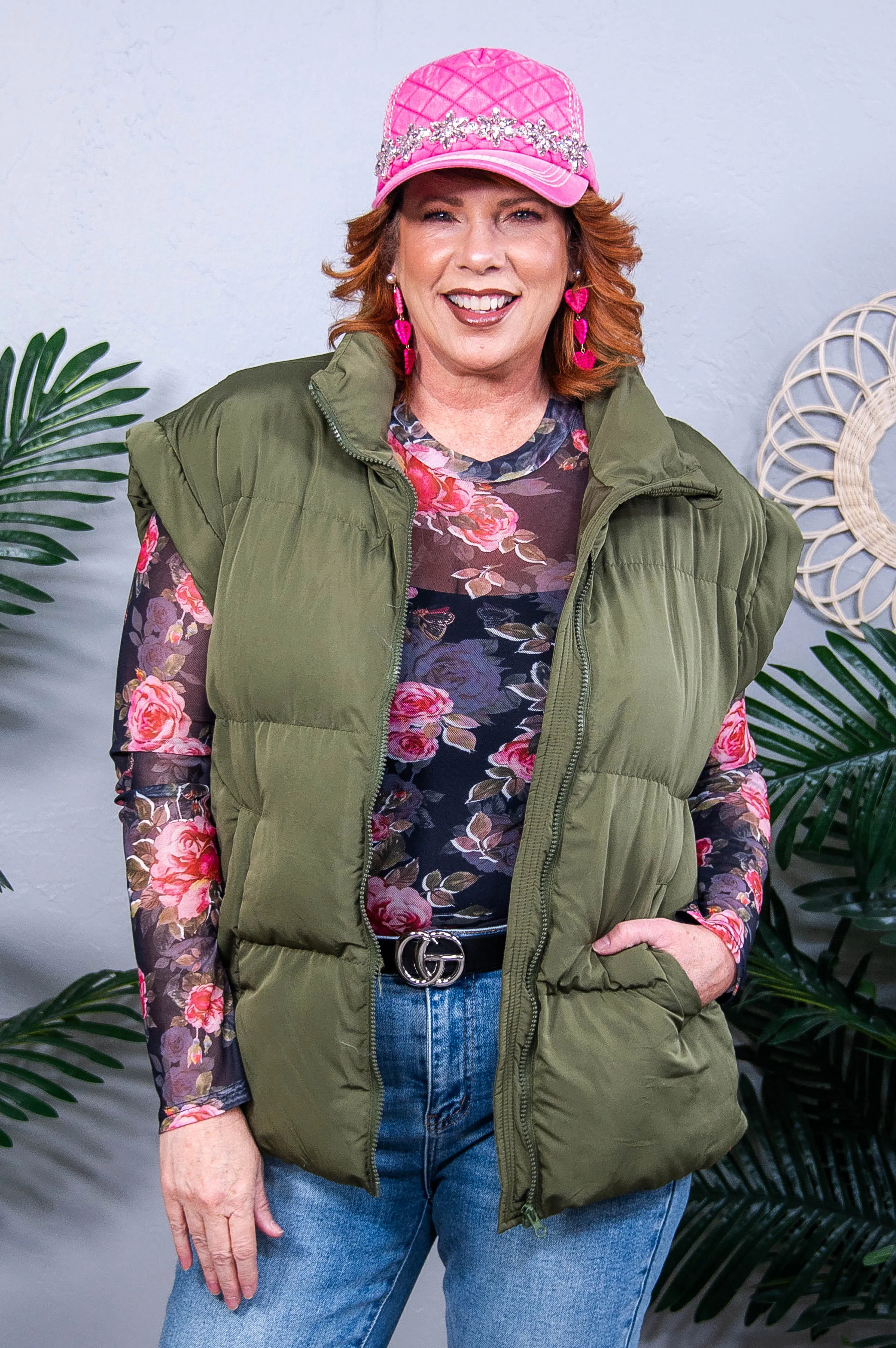 Puff & Stuff Puffer Olive Vest- O5762OL