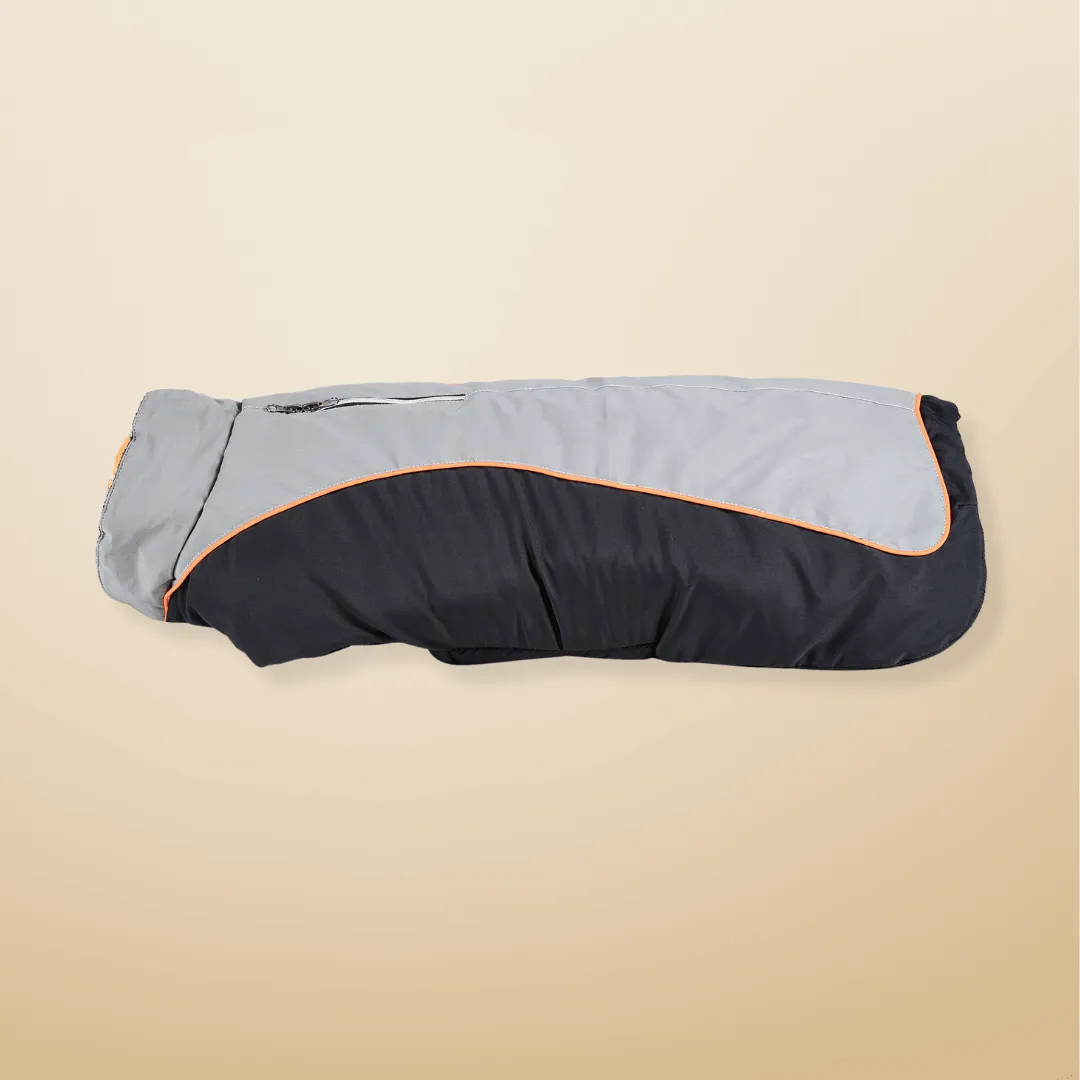 Reflective Dog Puffer Jacket - Black