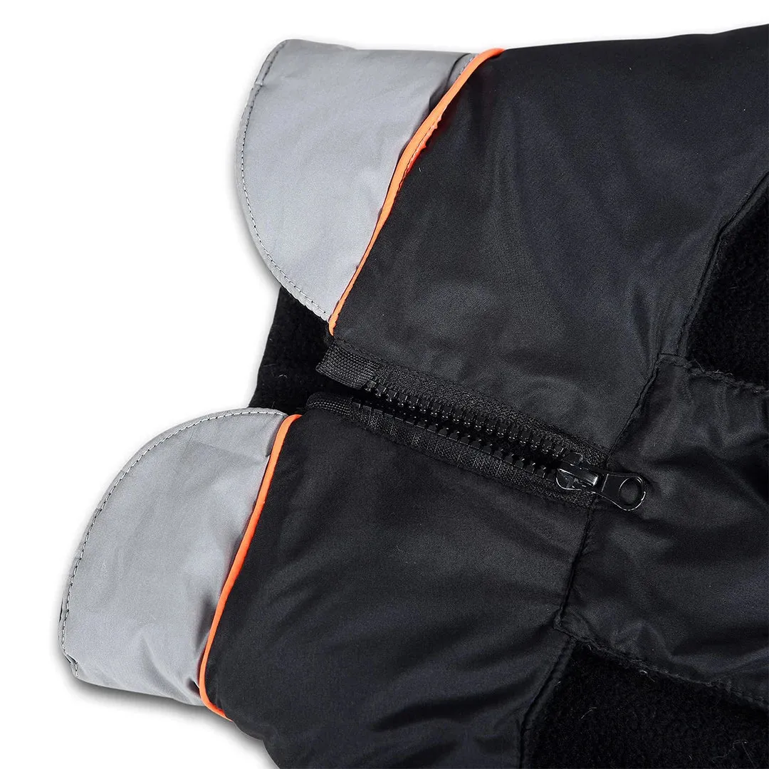 Reflective Dog Puffer Jacket - Black