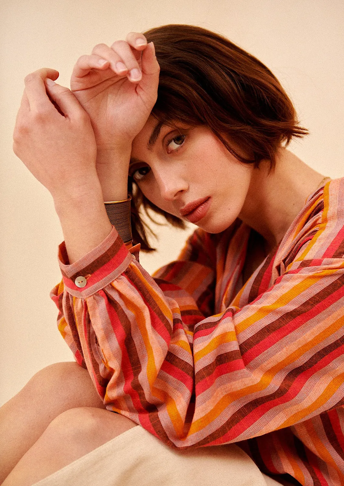 Sevilla Striped Cotton Blouse