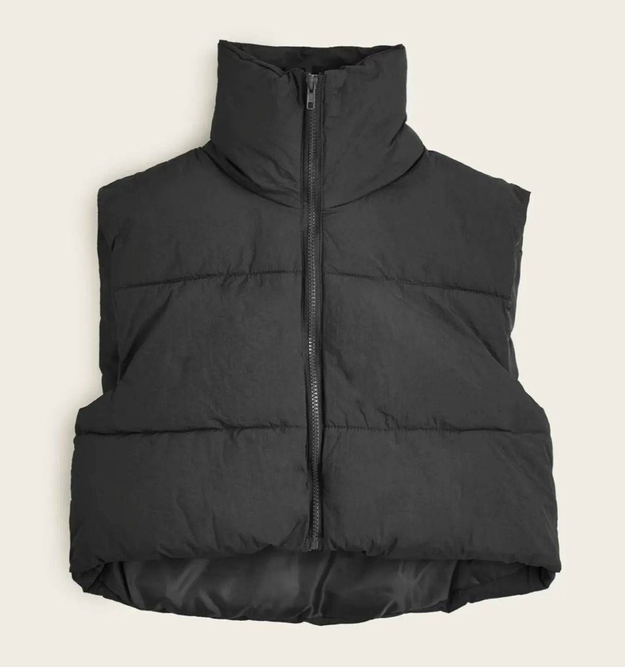 Sleeveless High Neck Puffer Jacket