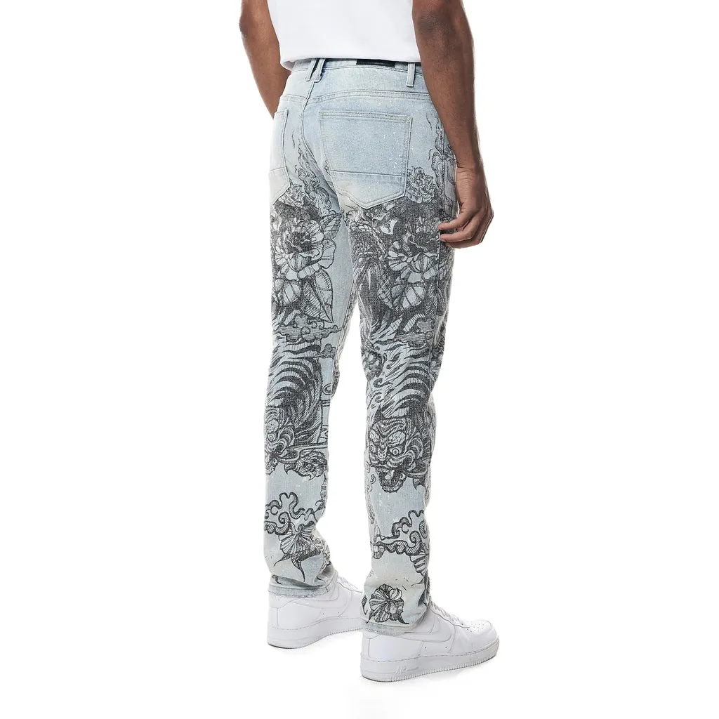 Slim Tattoo Jeans - Sherman Blue