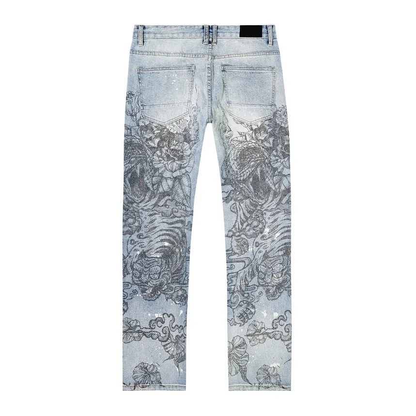 Slim Tattoo Jeans - Sherman Blue