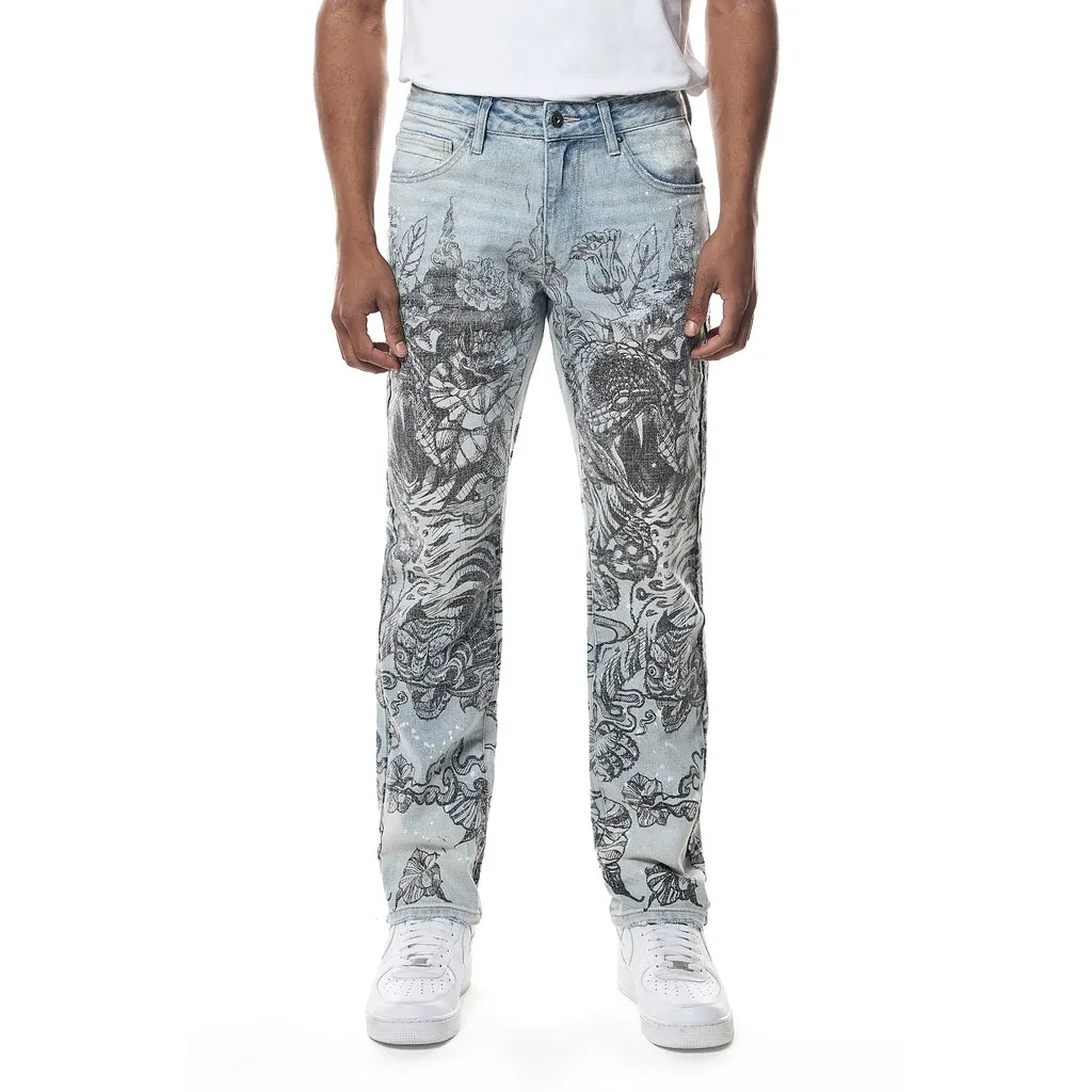 Slim Tattoo Jeans - Sherman Blue