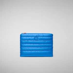 Unisex quilted pouch big Thalassa in cerulean blue