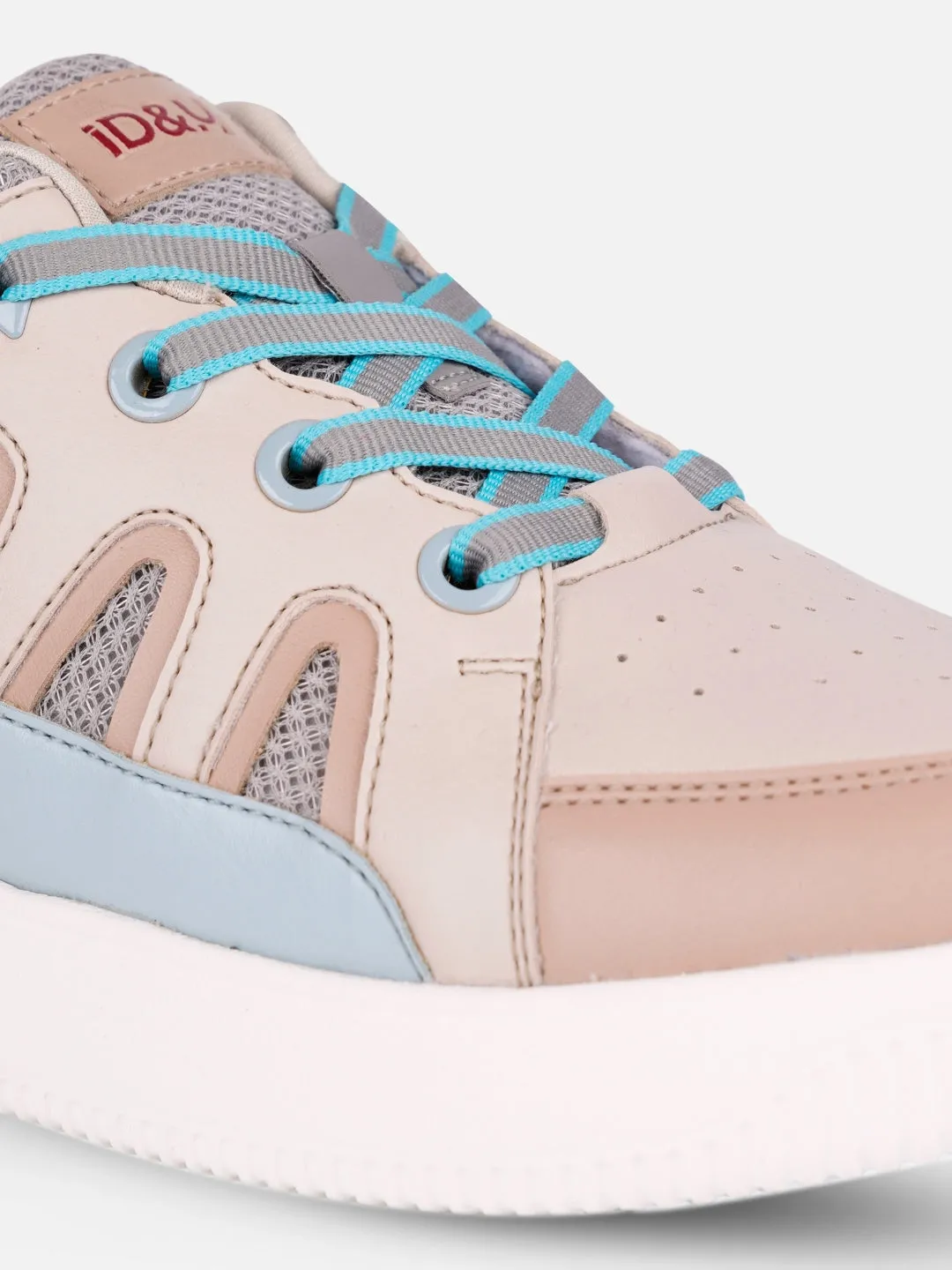 Women's Cream/Blue Platform Sneakers (IU1007)