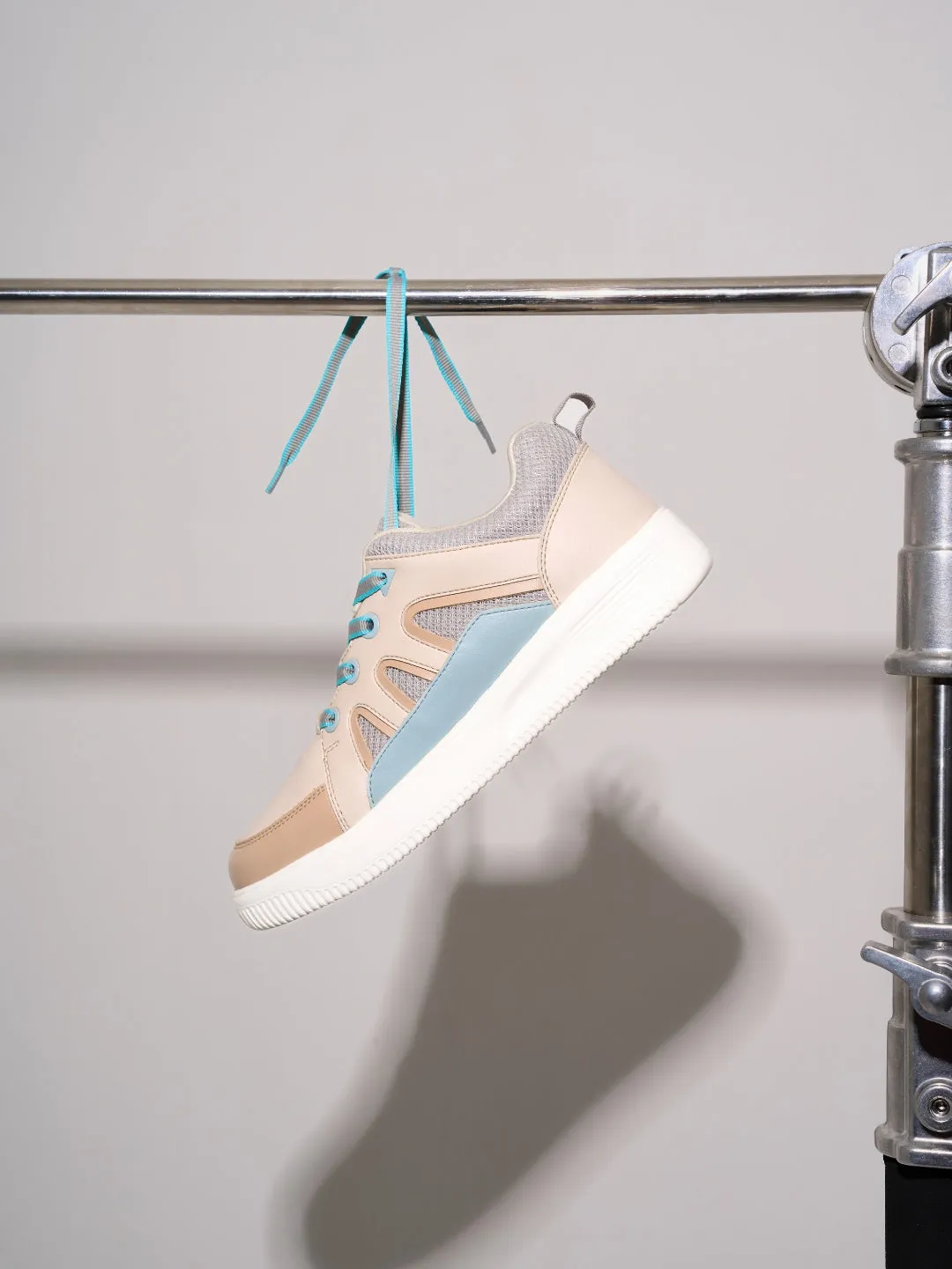 Women's Cream/Blue Platform Sneakers (IU1007)