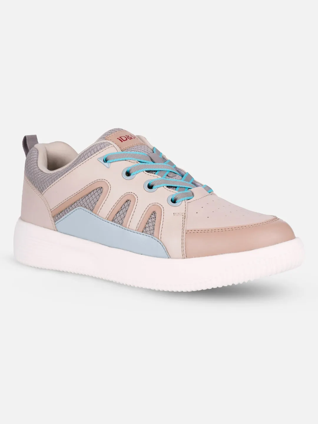 Women's Cream/Blue Platform Sneakers (IU1007)